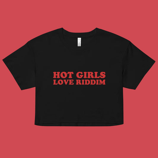 hot girls love riddim loose-fit crop top | edm music festival rave wear outfit tee
